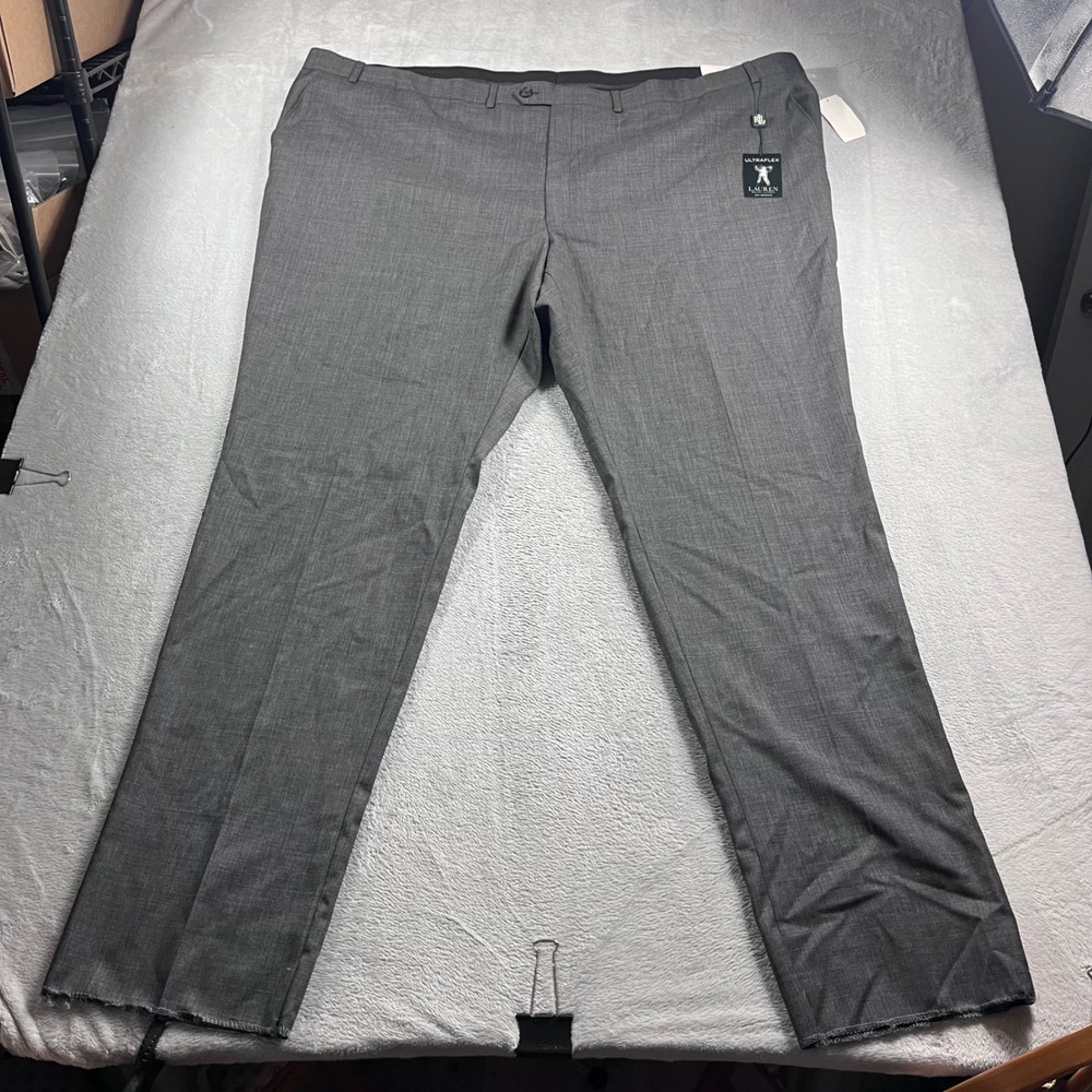 Lauren Ralph Lauren Ultraflex Mens 56W Grey Wool‎ Eastwood Dress Pants NEW